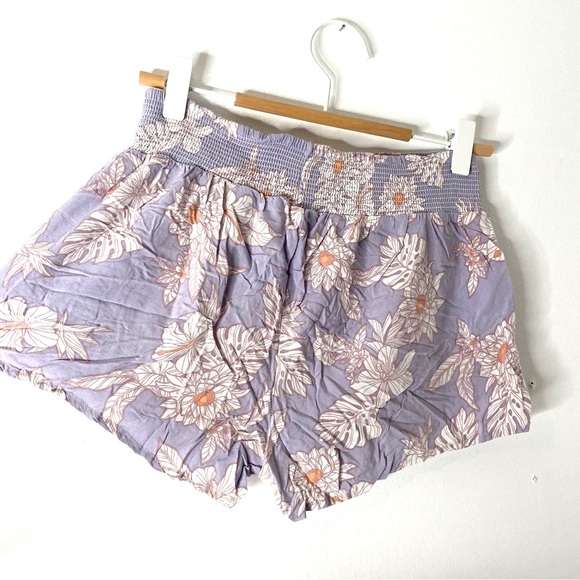 Ocean Drive Lavender Floral High Waist Shorts - Picture 4 of 5